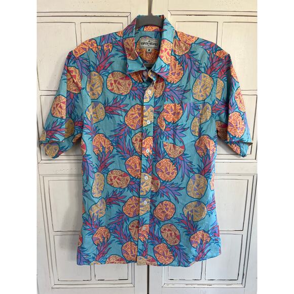 Tipsy Elves size large button down shirt with pineapples - Picture 1 of 3